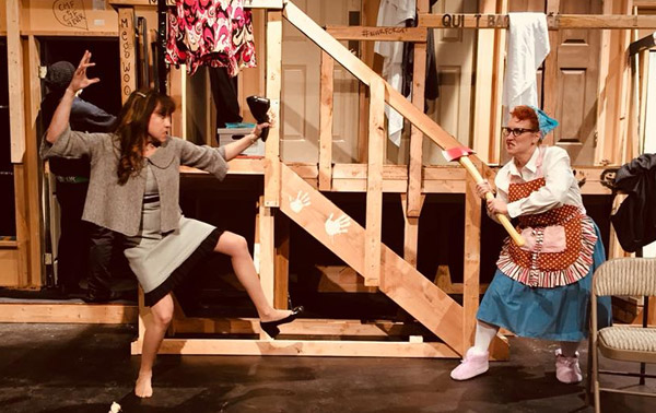 Irene Dahmen and Angie Herrick face off in Noises Off